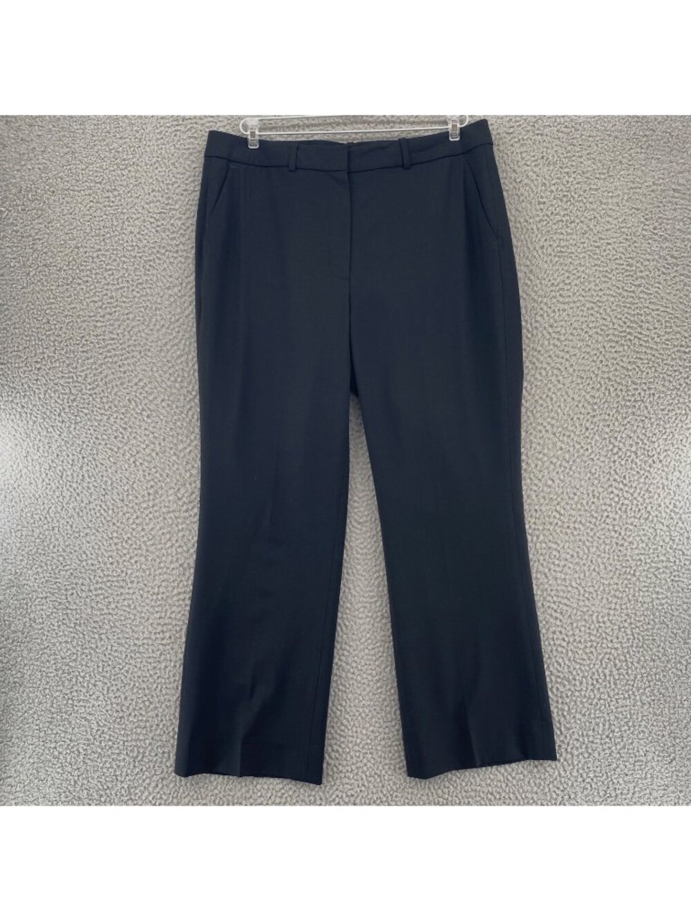 Talbots Pants Womens 12 Black Wool Blend Ankle Straight Leg High Rise Pockets